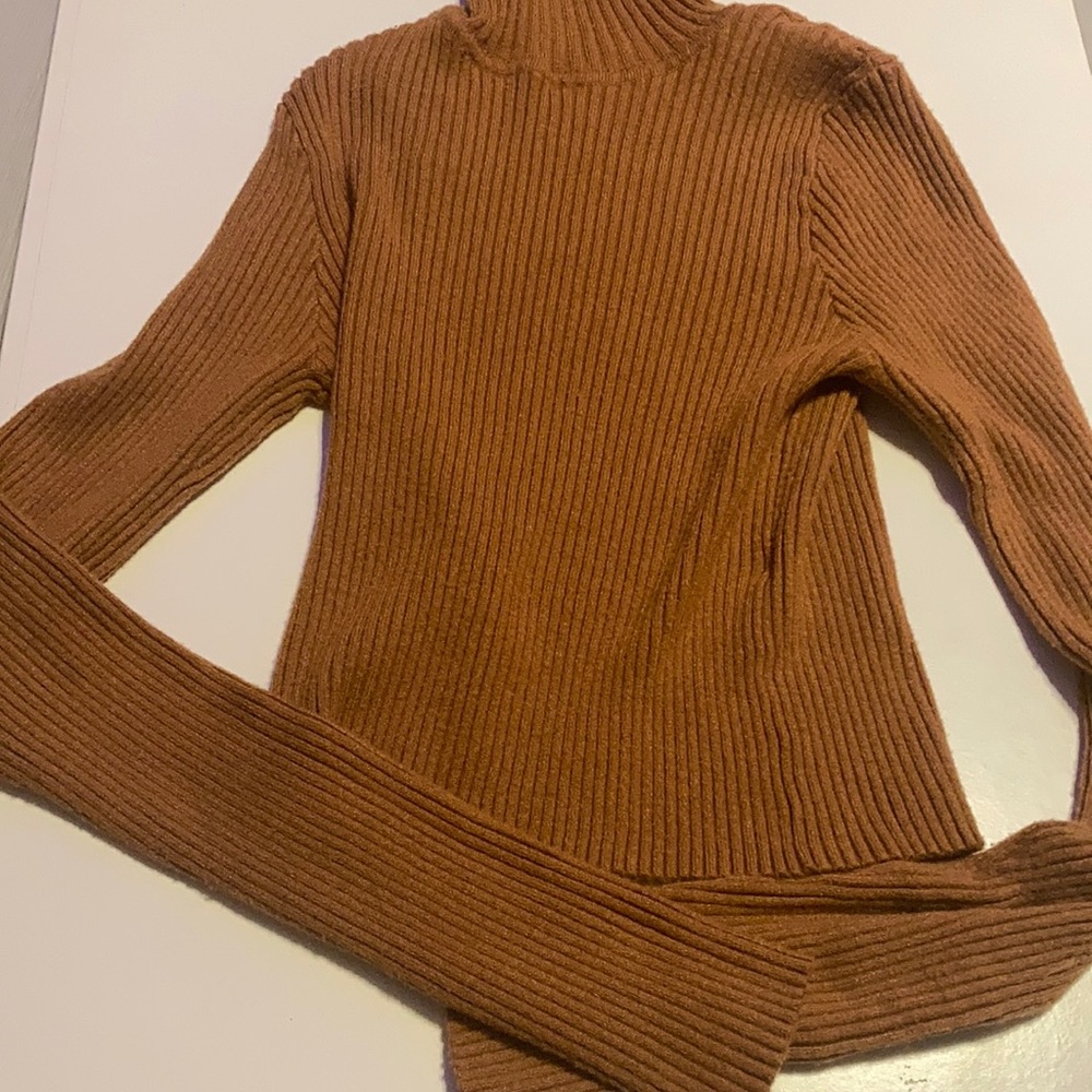 Brown turtle neck sweater